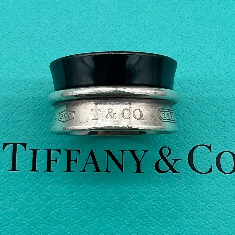 🔴Authentic Tiffany & Co. Sterling Silver and Titanium 1837 Wide Ring🔴 - Picture 4 of 8